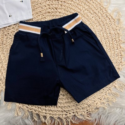 Conj. Camisa Triângulos e Bermuda - Branco e Marinho